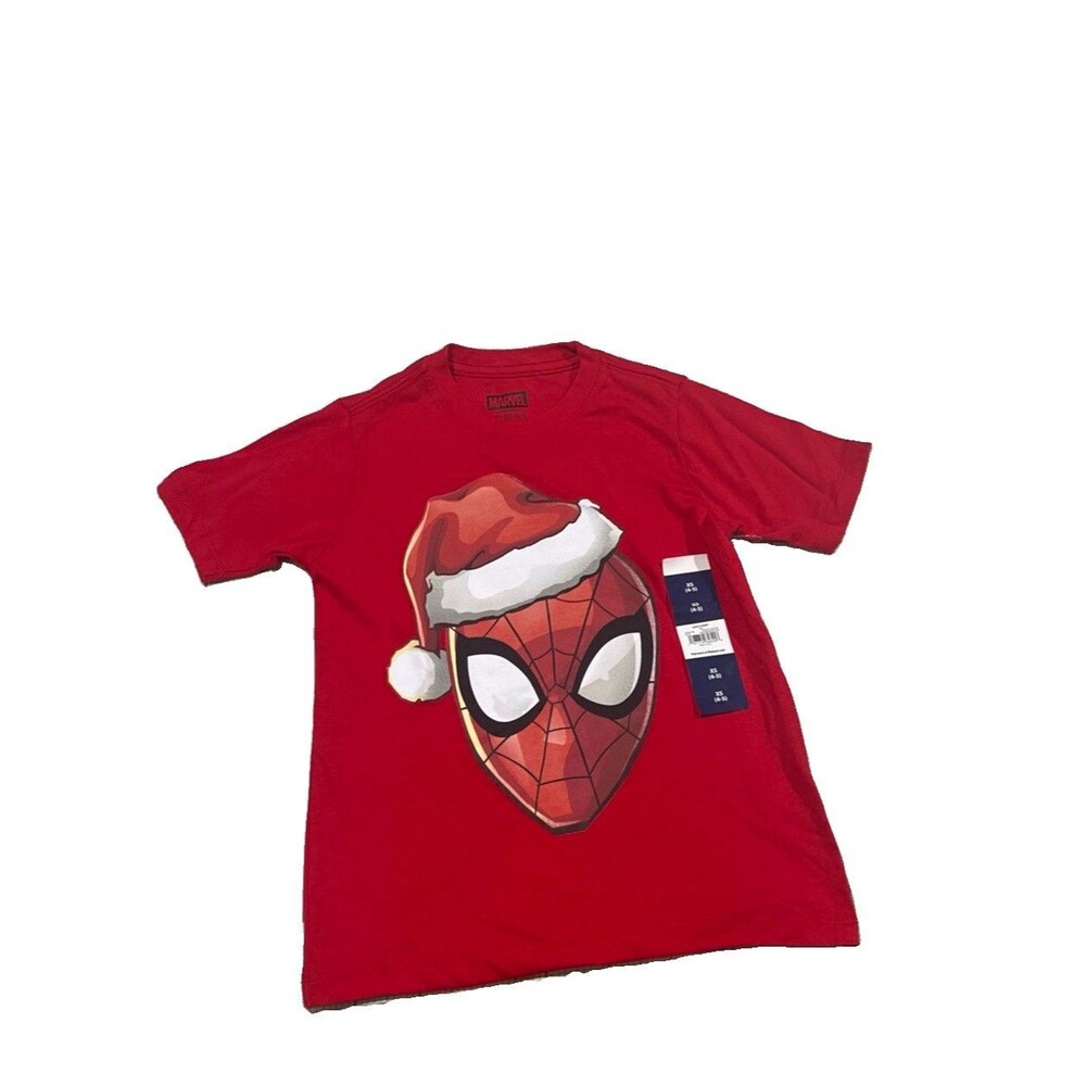 Spiderman Boy's Printed Christmas Tee Santa Spidey/ Red Size XS (4-5)